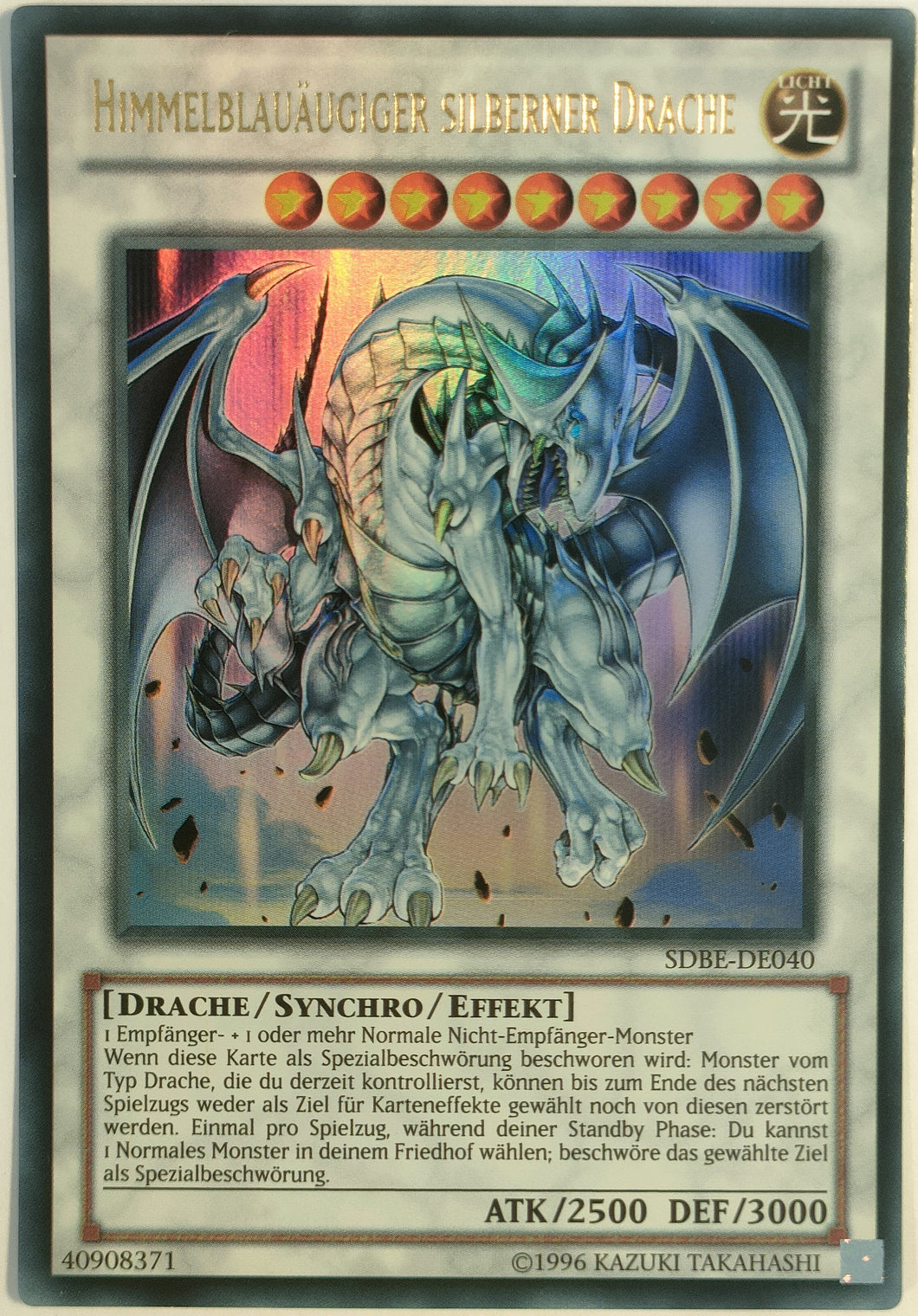 Himmelblauäugiger silberner Drache - Ultra Rare