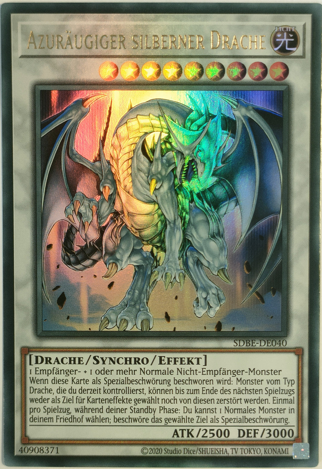 Azuräugiger silberner Drache - Ultra Rare