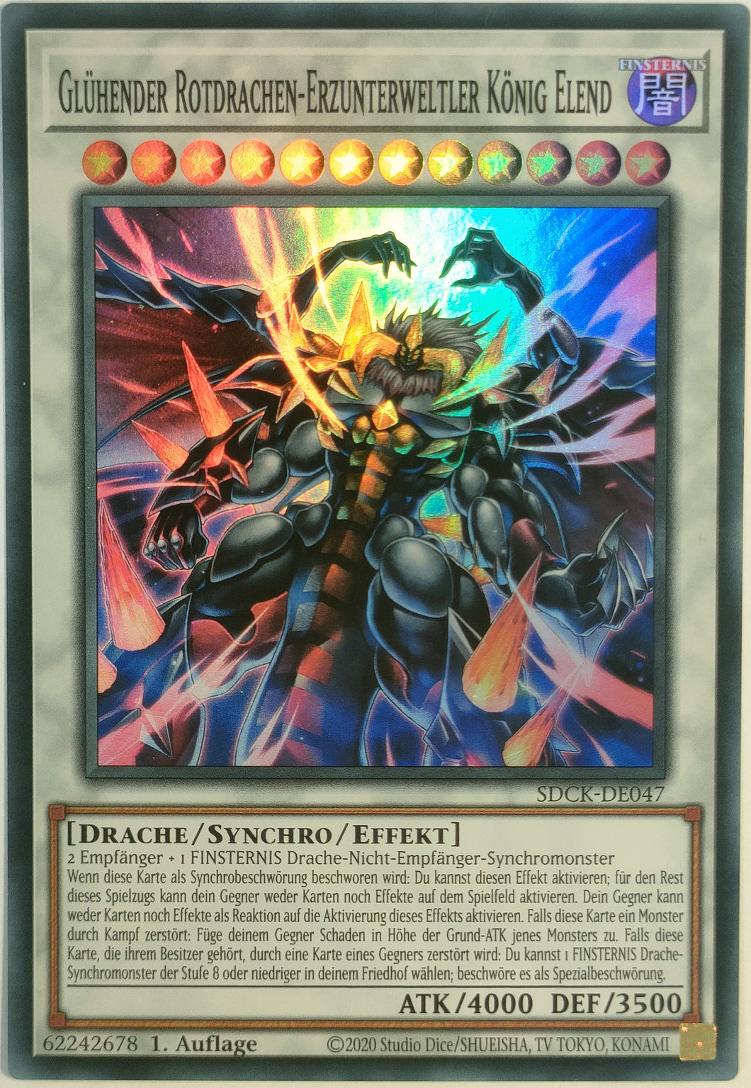 Glühender Rotdrache - Erzunterweltler König Elend - Super Rare