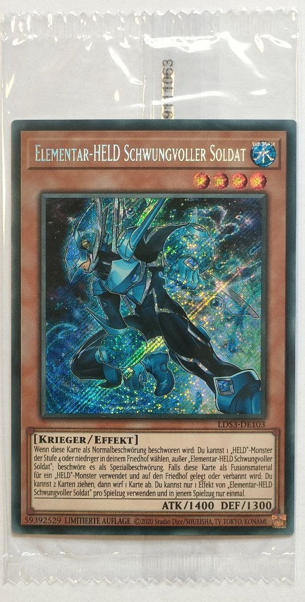 Elementar-HELD schwungvoller Soldat - Secret Rare
